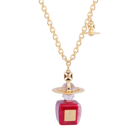 Perfume Bottle Saturn Necklace (with box)