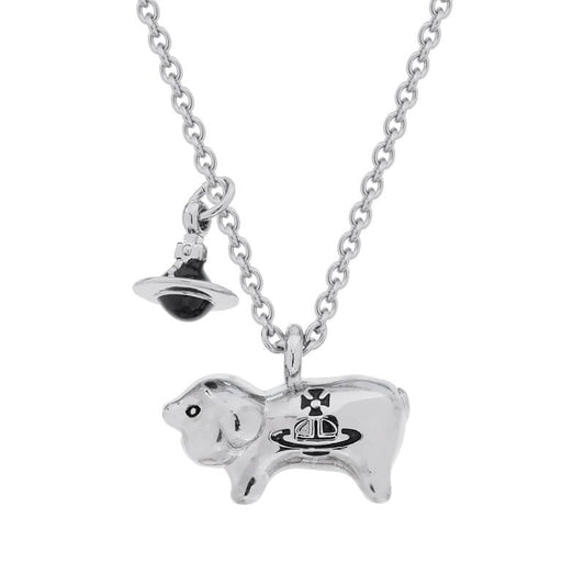 JUANITA Pig Saturn Letters Necklace (with box)