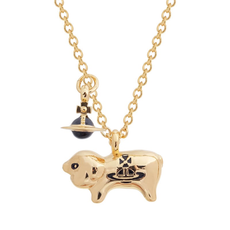 JUANITA Pig Saturn Letters Necklace (with box)