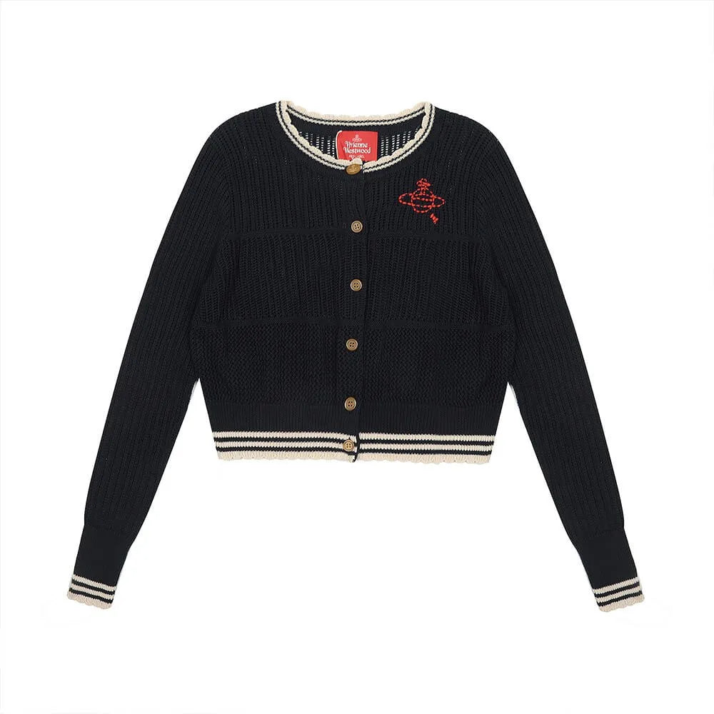 Contrast Trim Knit Cardigan