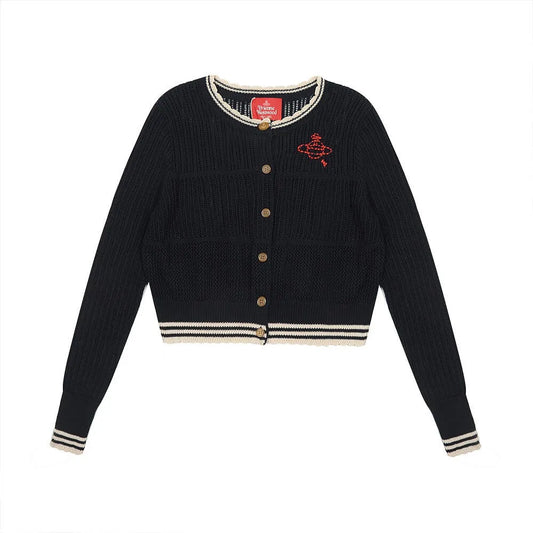 Contrast Trim Knit Cardigan