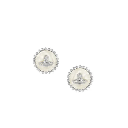 Beaded Edge Orb Stud Earrings