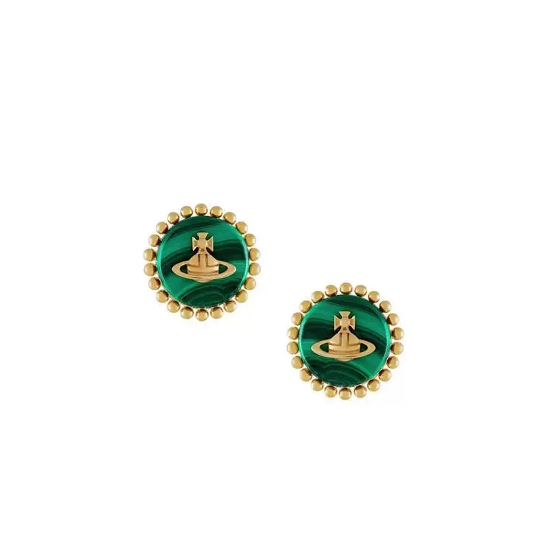 Beaded Edge Orb Stud Earrings