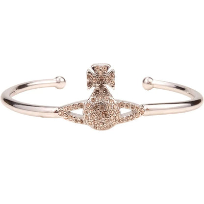 Crystal Orb Open Cuff Bracelet (with Box)