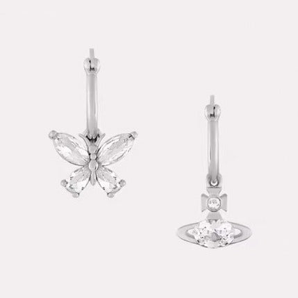 NEW-Butterfly Saturn Diamond Earrings (with box)