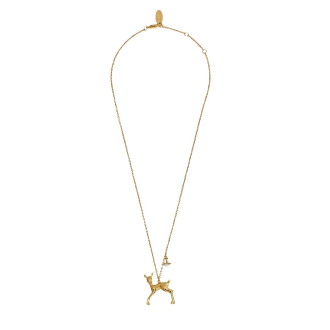 Limited Edition Deer Saturn Orb Necklace