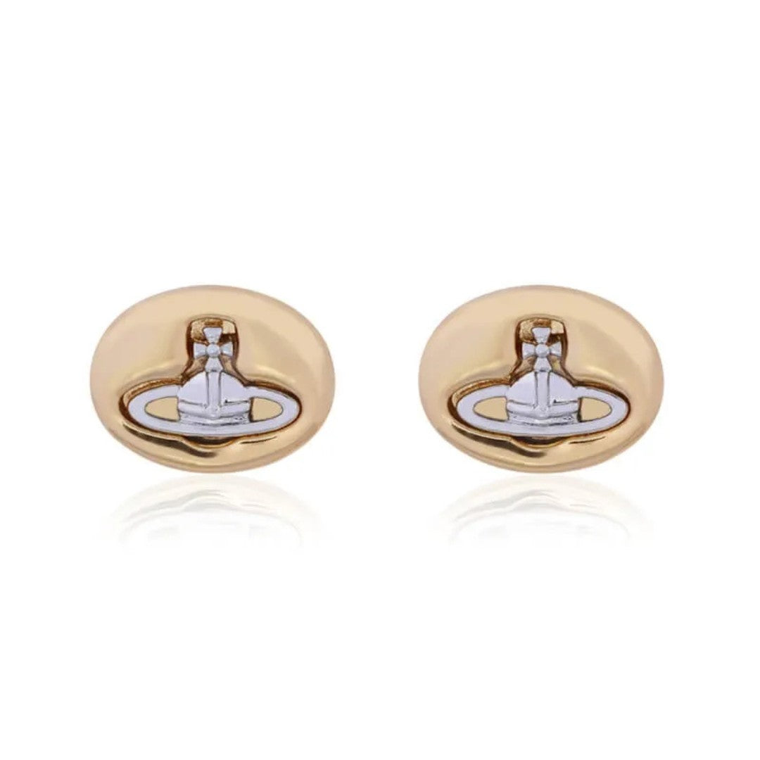 Button Saturn Earrings
