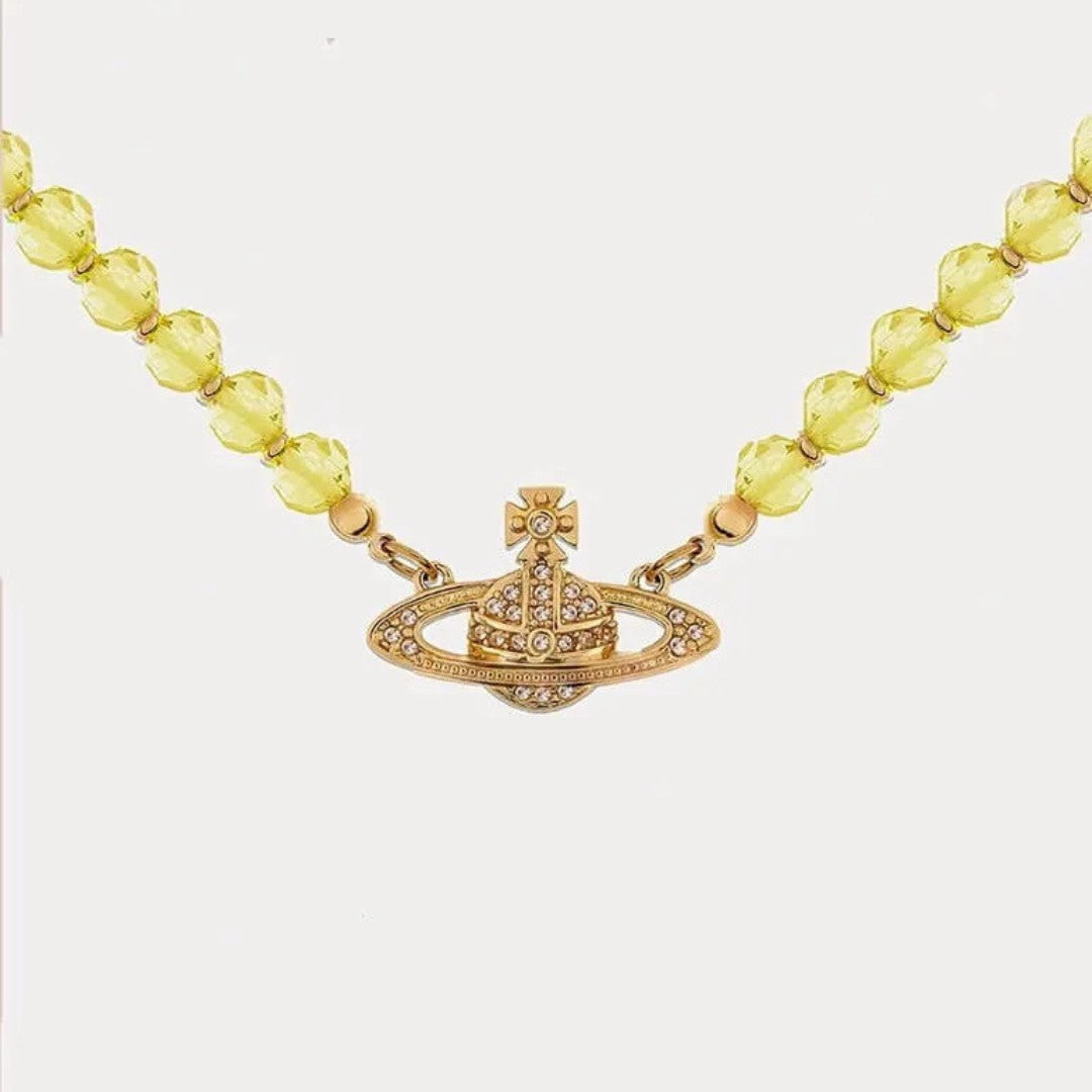 Crystal Saturn Necklace