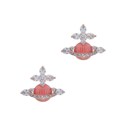 MIREILLE Lacqued Striped Saturn Earrings