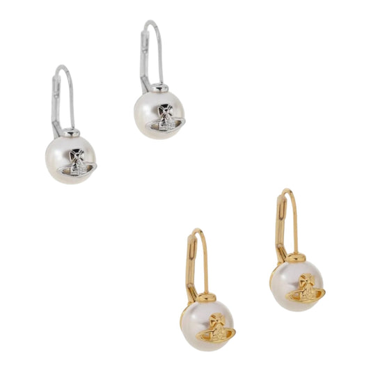 pearl drop earrings (with box)