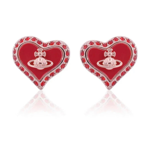 Petra heart earrings (with box)