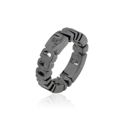 Cutout Letter Band Ring