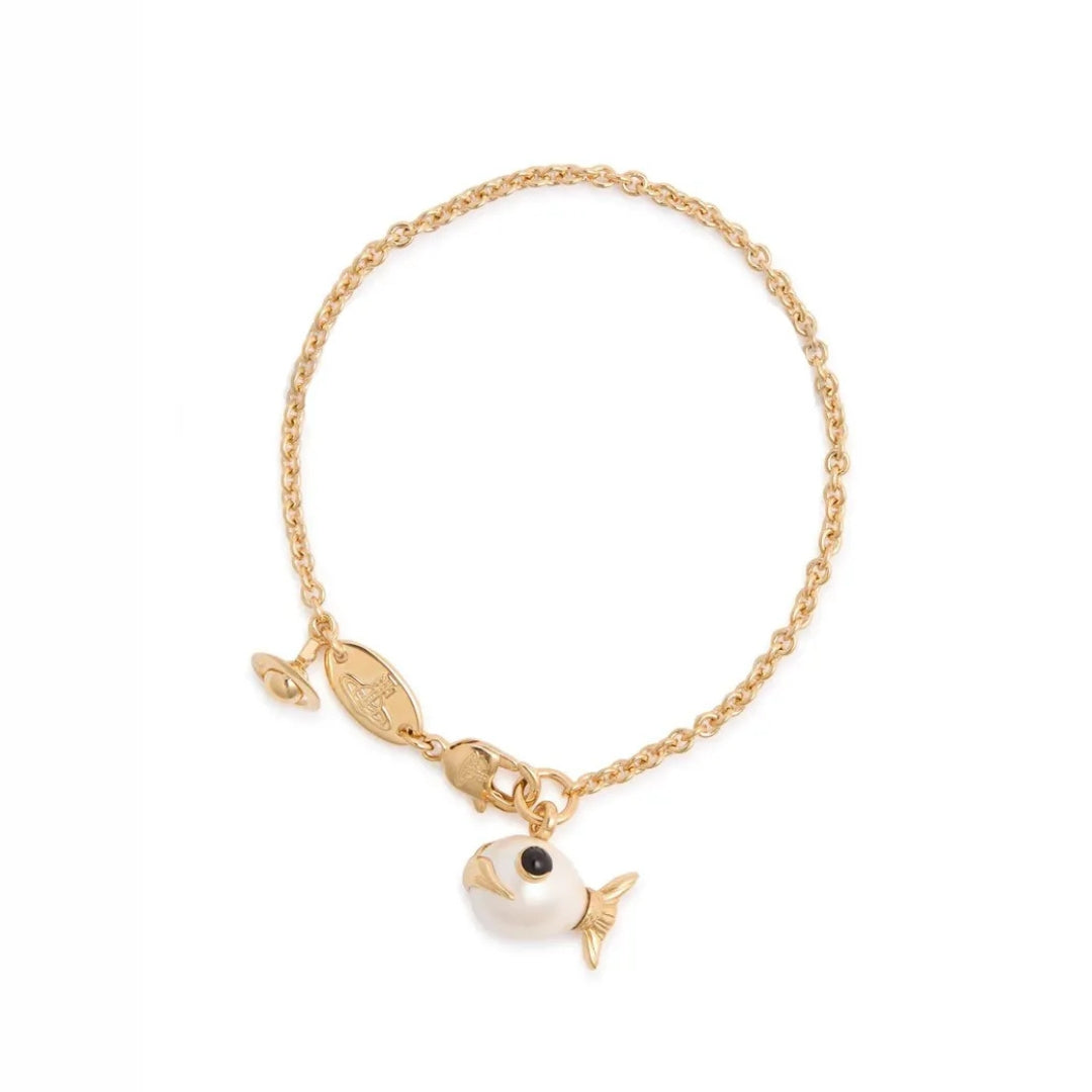 Pearl Fish Charm Bracelet
