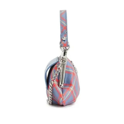 Mini Granny Frame Purse in Blue Plaid