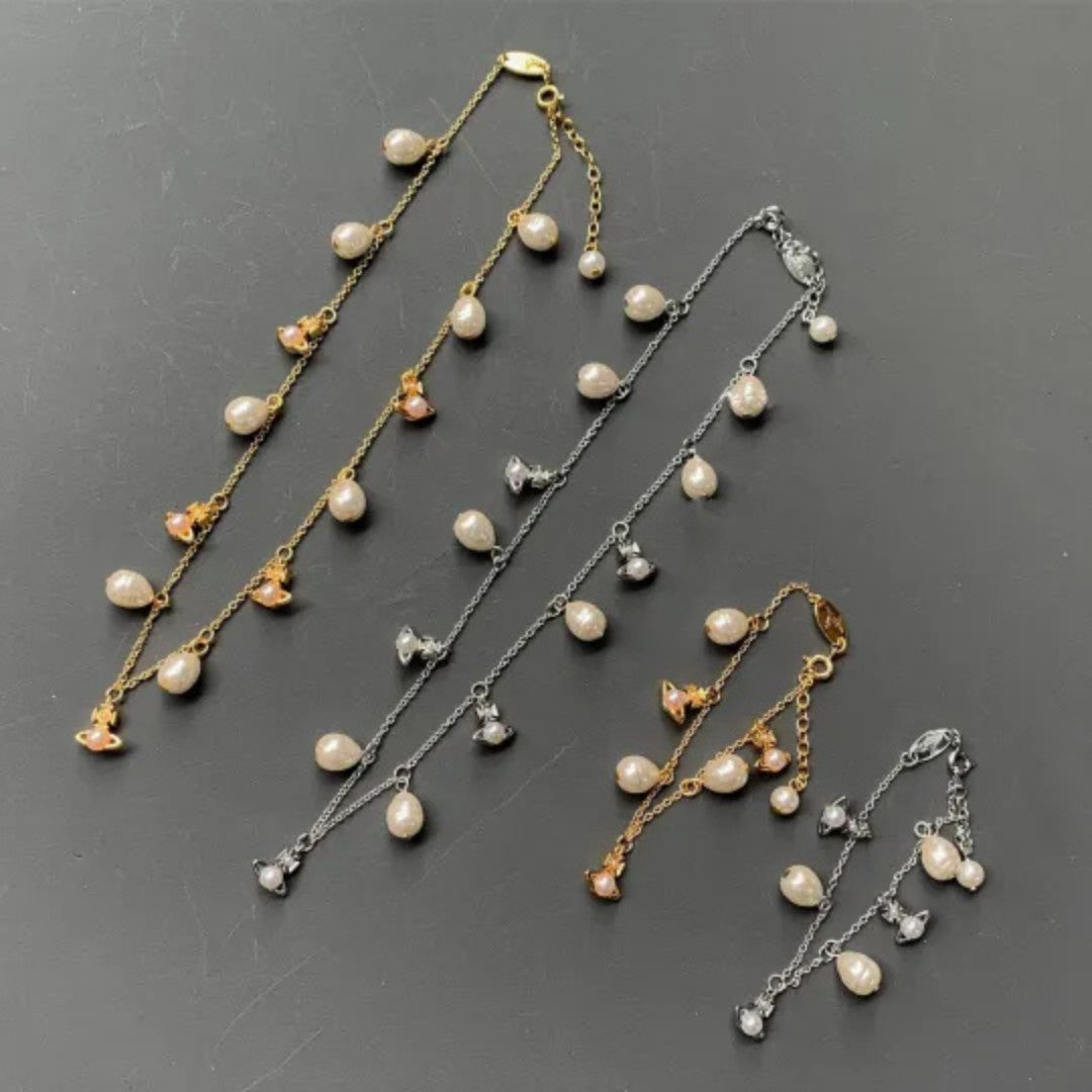Saturn Pearl Necklace