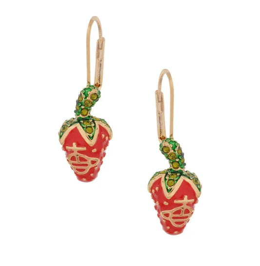 strawberry earrings (with box)