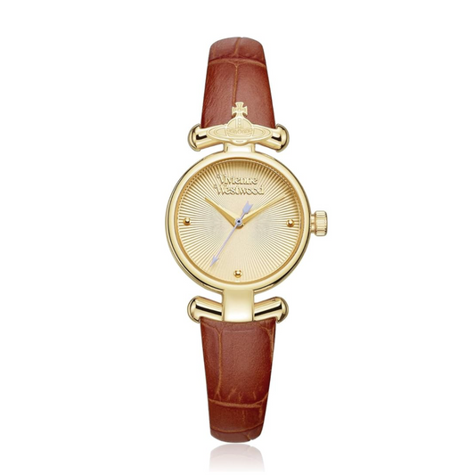 brown leather strap watch