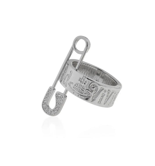 silver paper clip ring (with box)