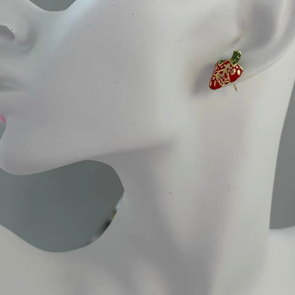 Drop Strawberry Earrings (with box)