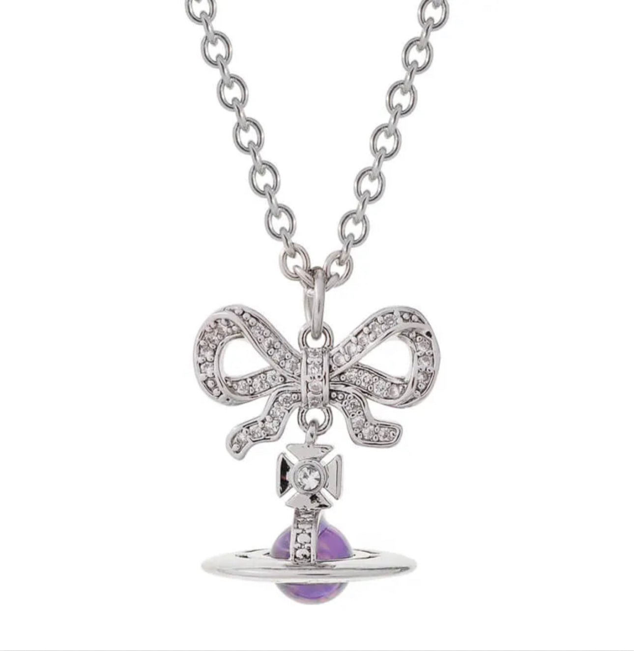 OCTAVIE Bow Diamond Necklace (with box)