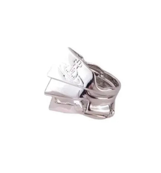 Silver Foldable Armour Ring (with box)