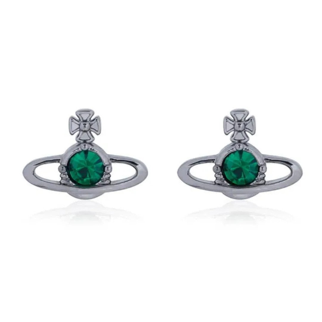 Mini Diamond Saturn Earrings