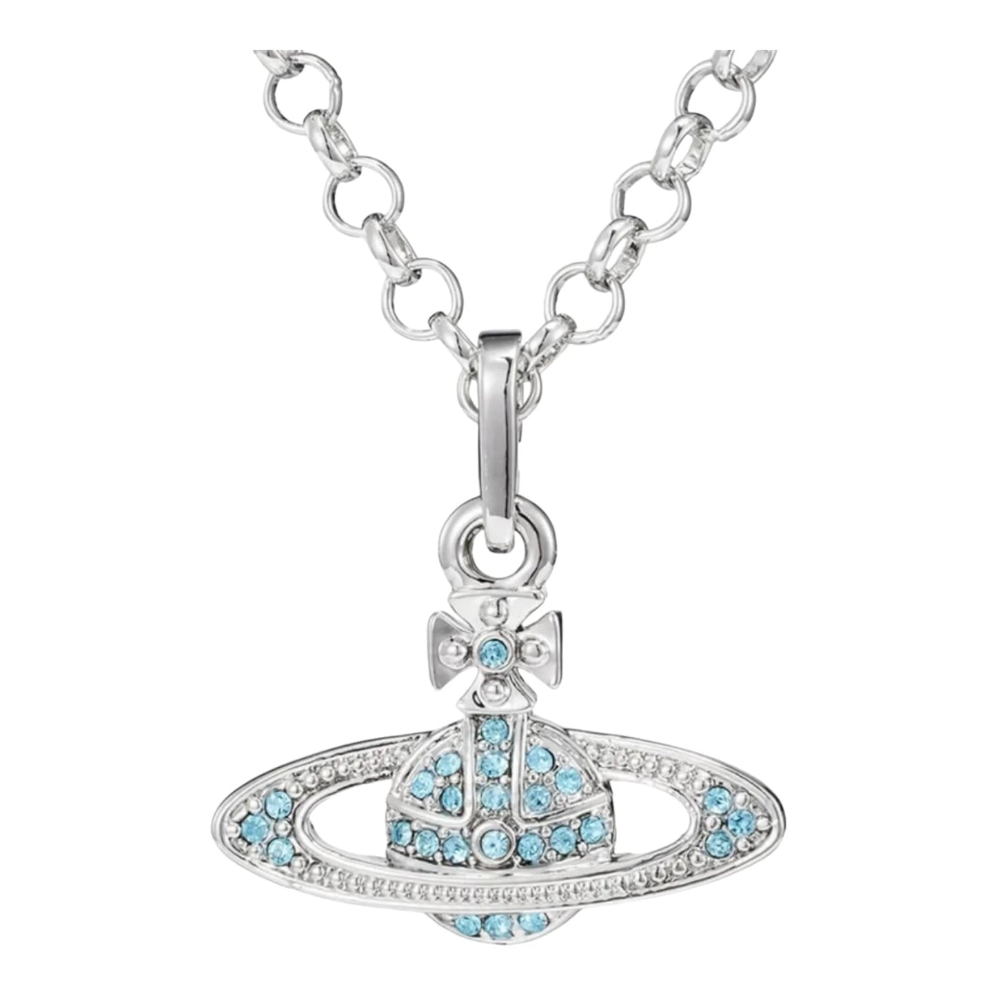 Classic Full Diamond Saturn Necklace