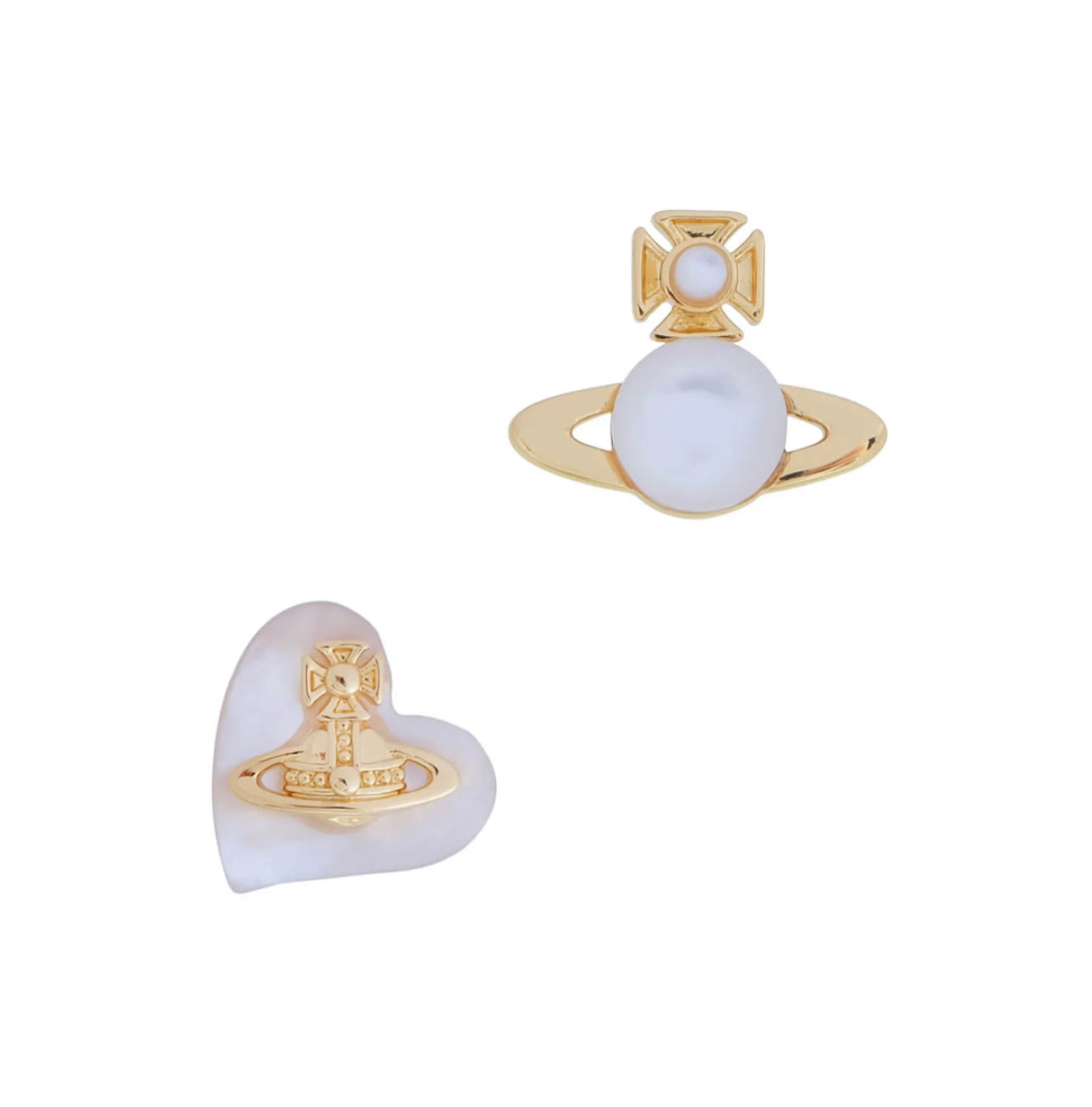 Heart and Saturn Earrings (with box)