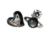 heart and Saturn earrings (with box)