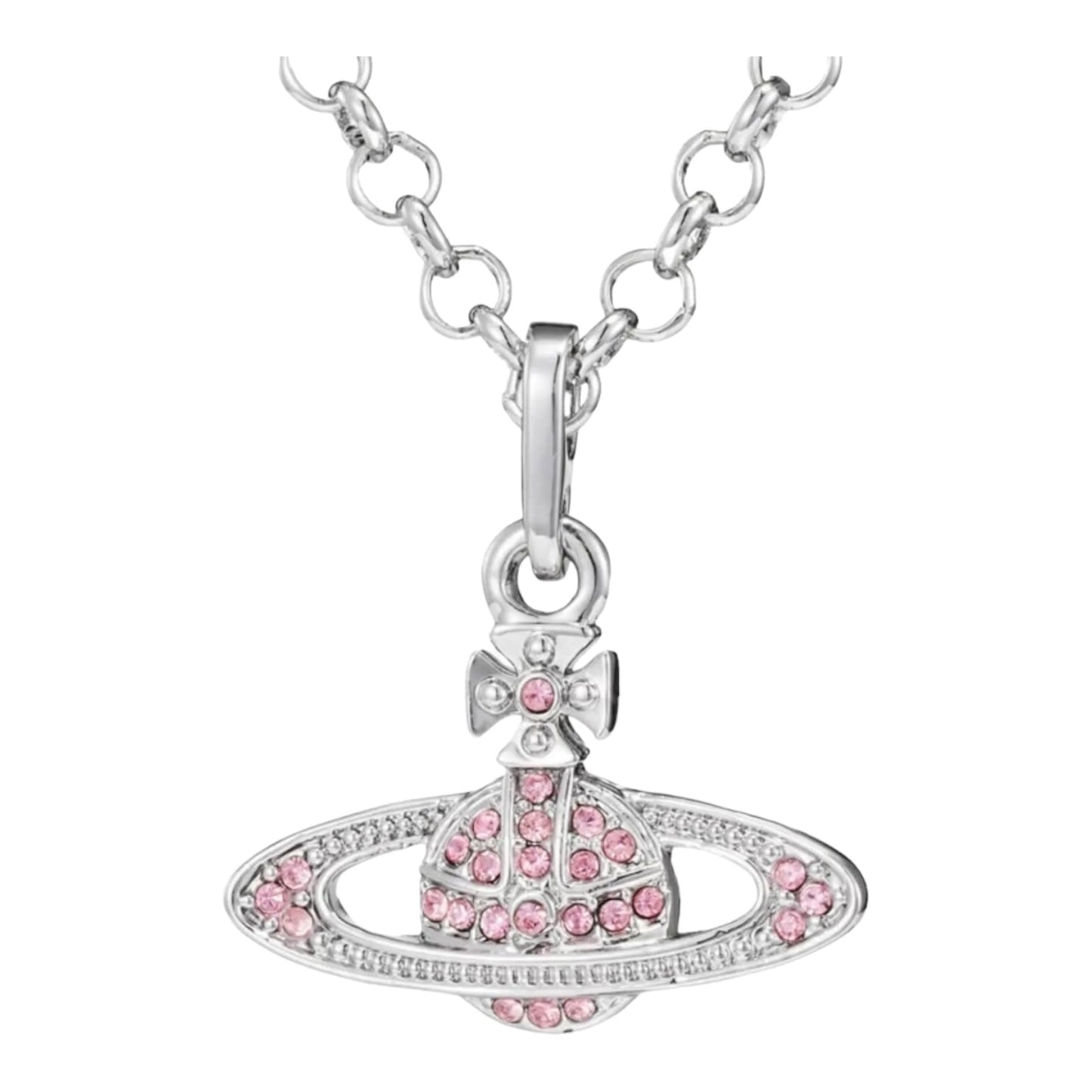 Classic Full Diamond Saturn Necklace