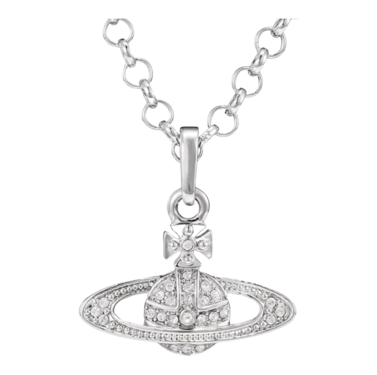 Classic Full Diamond Saturn Necklace