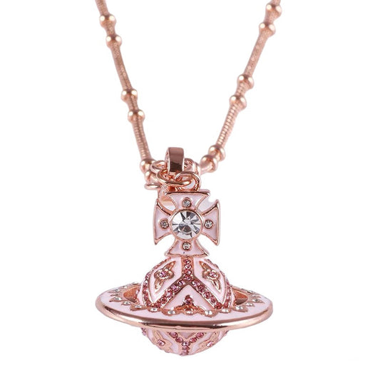 Pink and Rose Gold Necklace (with box)