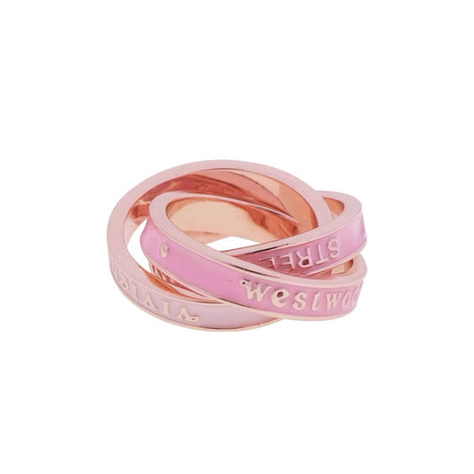 pink triple ring (with box)