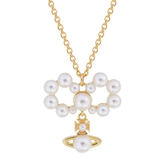 VIVIANA Pearl Bow Necklace