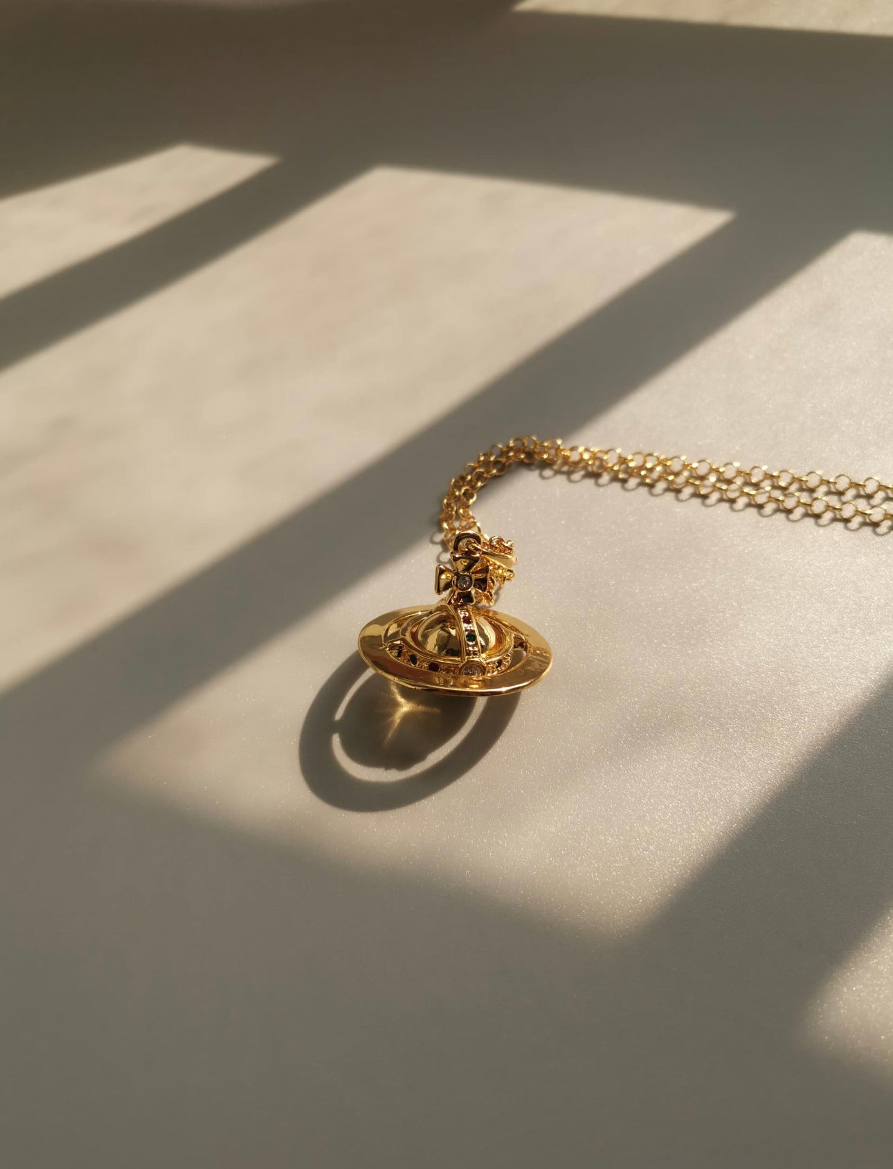 Gold container necklace (with box)