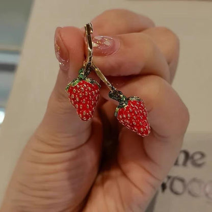 Drop Strawberry Earrings (with box)