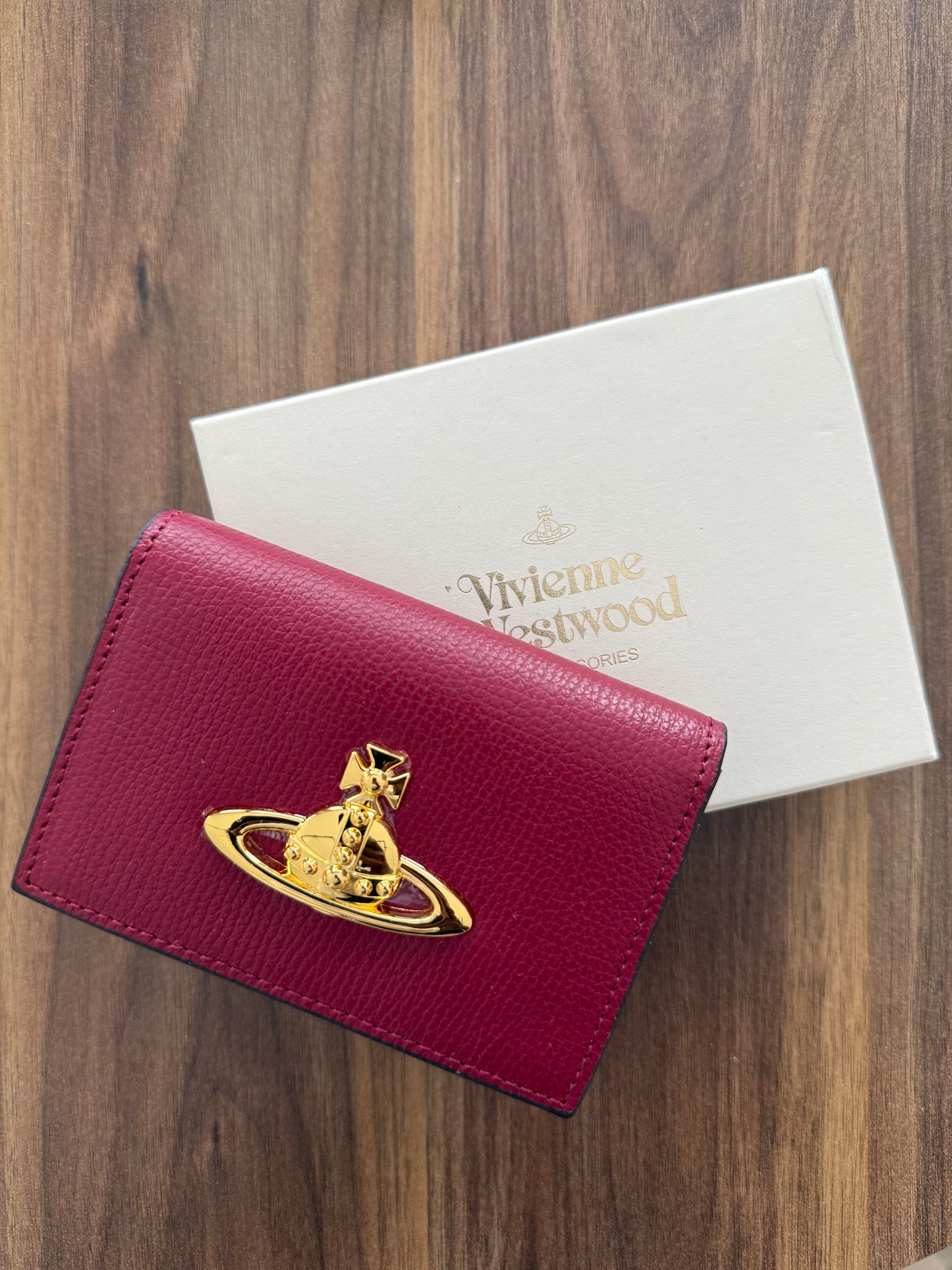 Wine leather wallet
