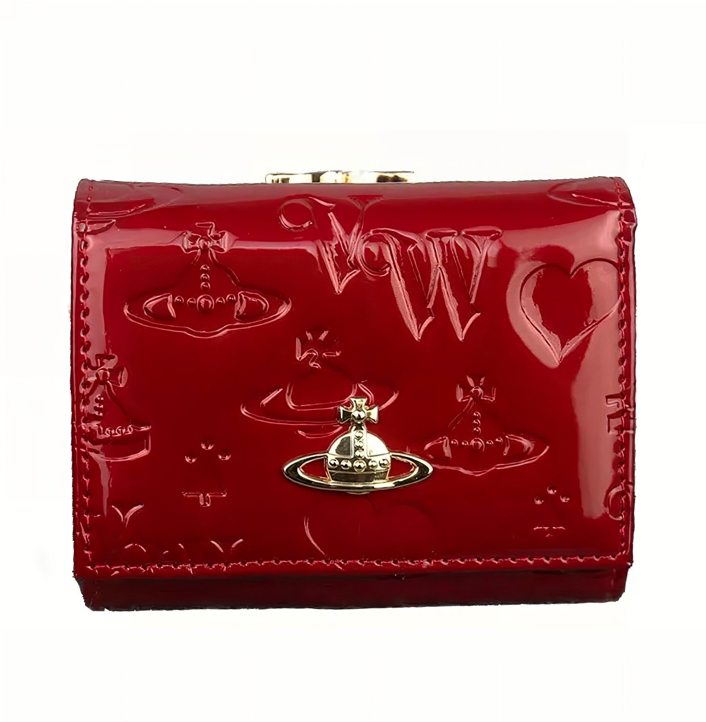 Leather Compact Red Wallet