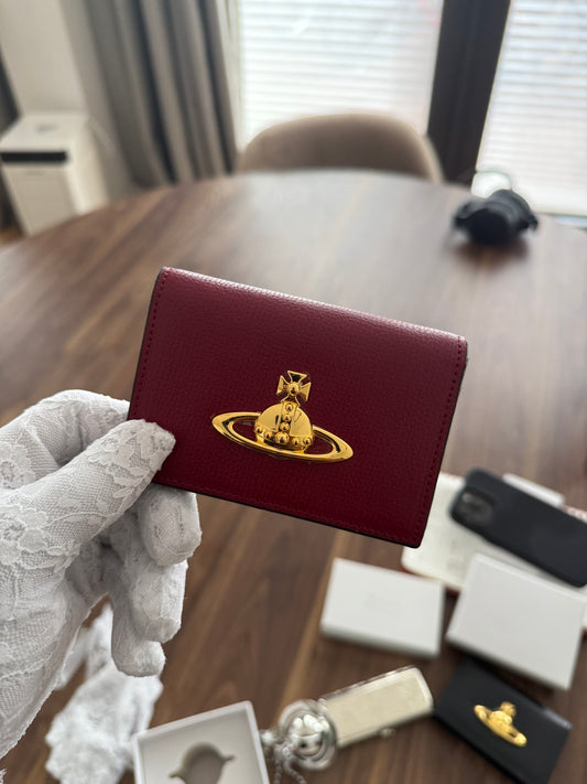 Wine leather wallet
