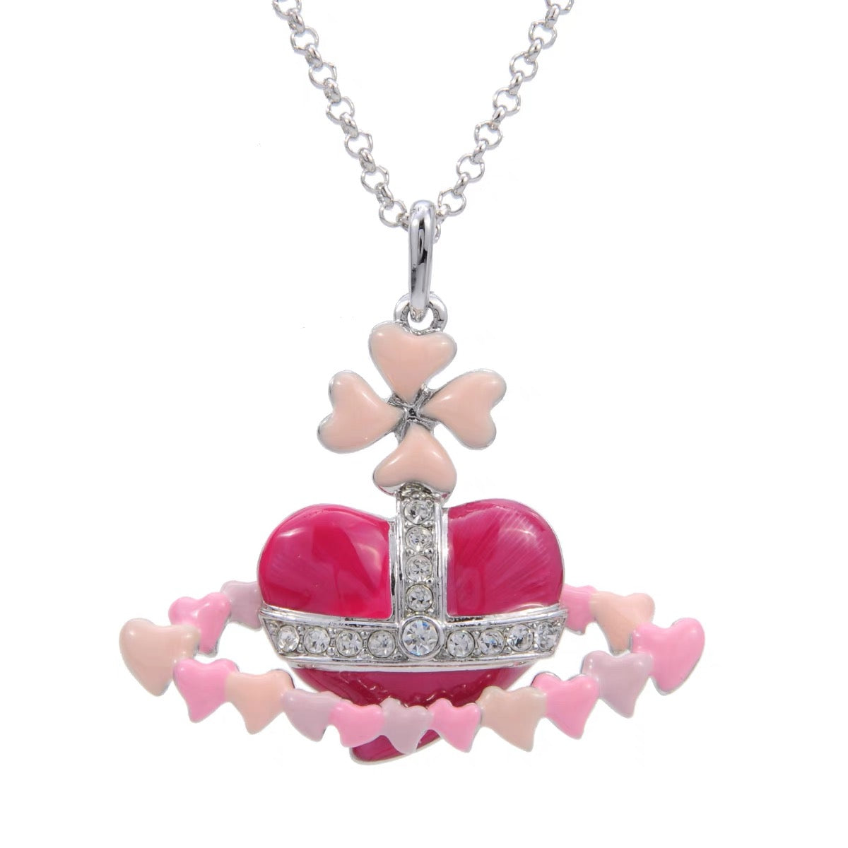 red and pink heart necklace (with box)