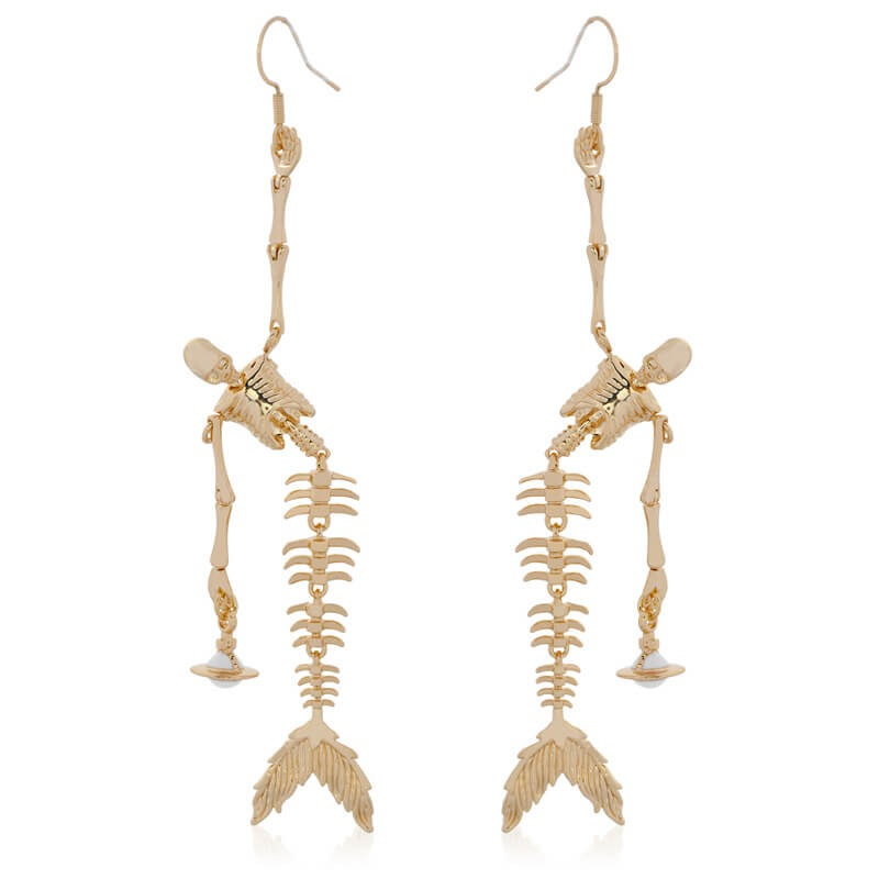 Mermaid Bone Earrings (with box)