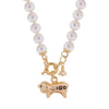 JUANITA Pig Saturn Letters Pearl Necklace (with box)