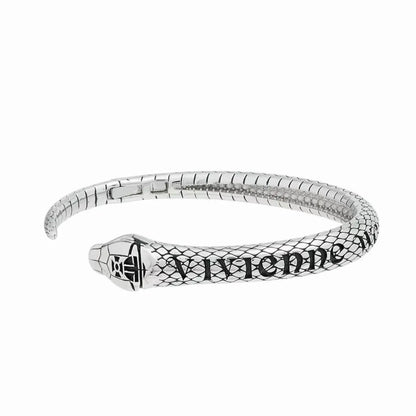 Serpent-Textured Metal Bangle