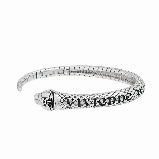 Serpent-Textured Metal Bangle